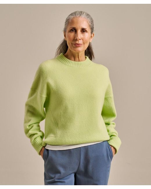 Bam Green Throw On Knitted Crew Neck Jumper