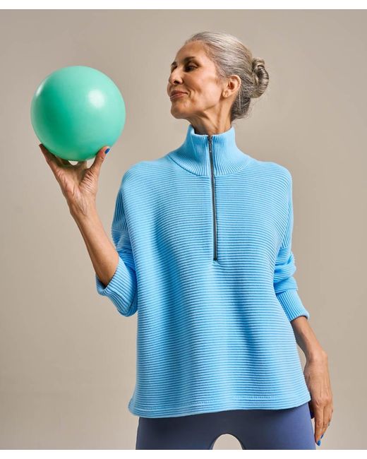 Bam Blue Ribbed Half Zip Jumper