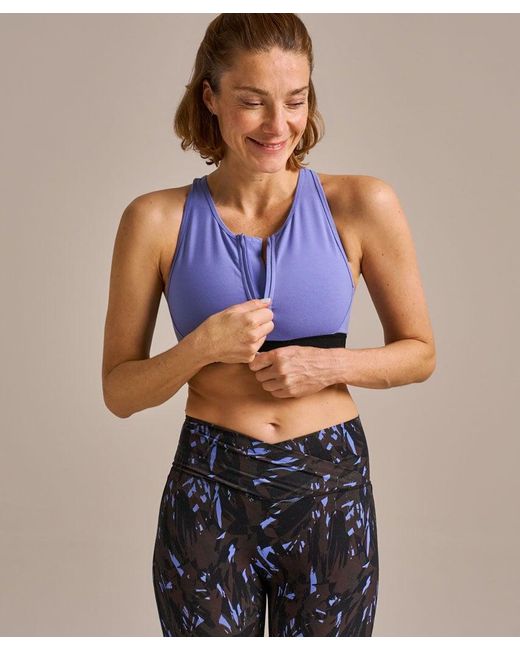 Bam Blue Enduro Zip Front Crop Top