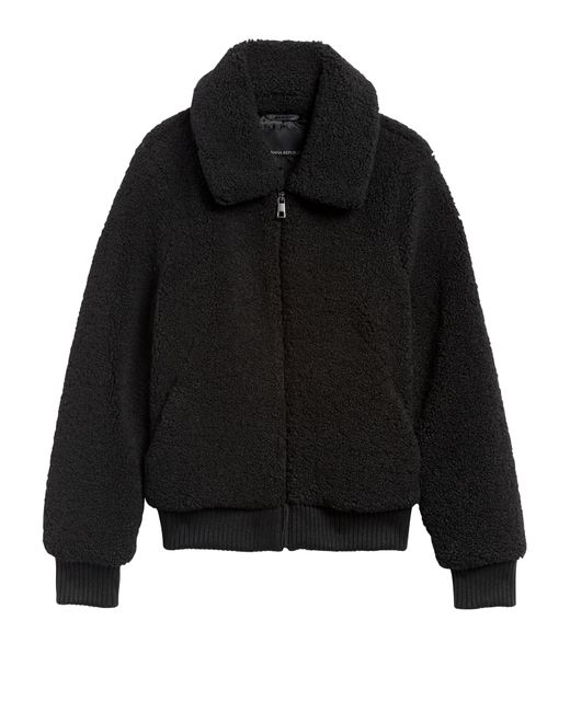 Banana Republic Sherpa Bomber Jacket in Black - Lyst