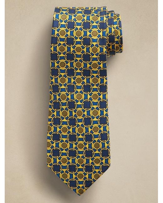 Banana Republic Circle Foulard Silk Tie in Blue for Men | Lyst