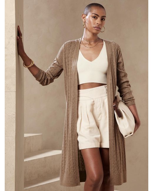 khaki duster cardigan