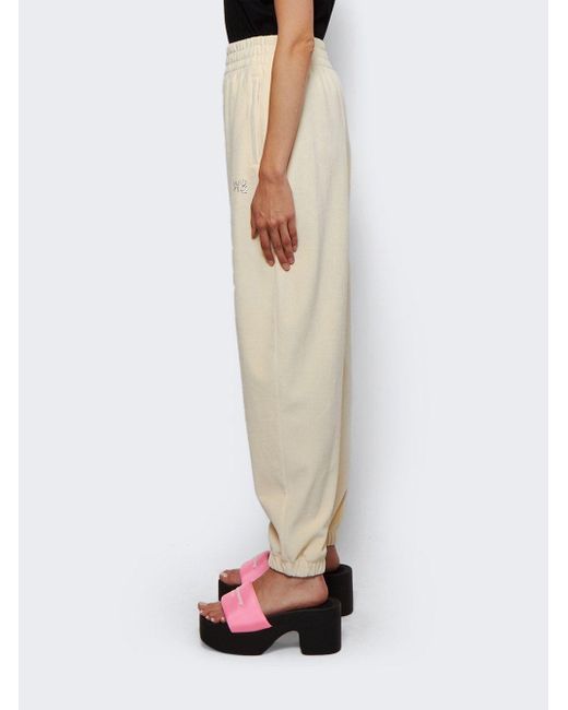 T By Alexander Wang Sweatpant With Hotfix Logo in Natural | Lyst