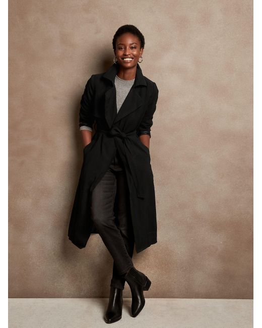 Synthetic Soft Trench Coat 