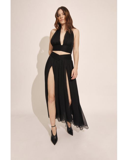 Bardot Natural Amerie Split Front Maxi Skirt