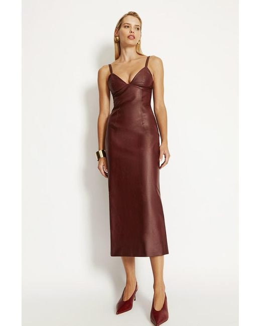 Bardot Red Estine Vegan Leather Dress