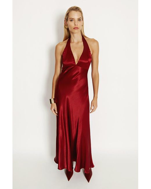 Bardot Red Magdalene Halter Dress
