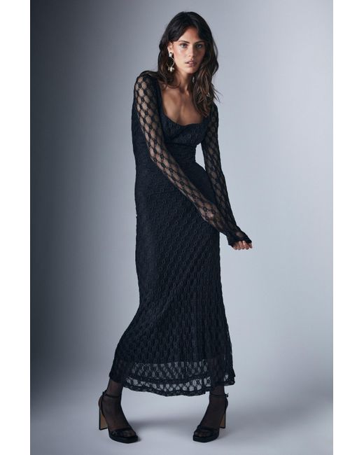 Bardot Women's Blue Adoni Lace Midi Dress