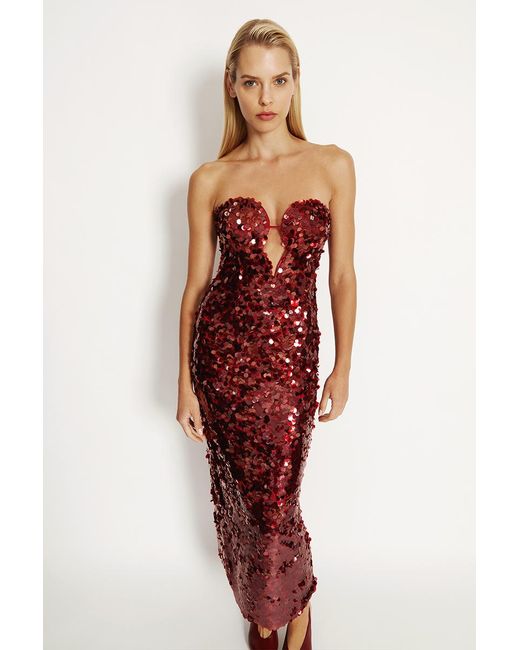 Bardot Women's Red Braya Sequin Midi Dress