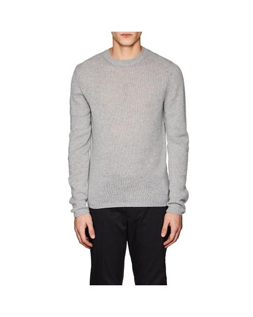 Prada Cashmere Crewneck Sweater in Gray for Men - Lyst