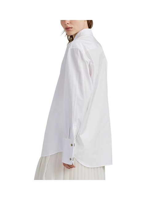 The Row Pia Cotton Poplin Blouse in White - Lyst