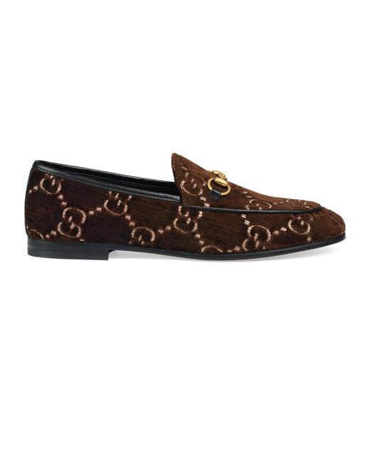 gucci jordaan gg velvet loafers