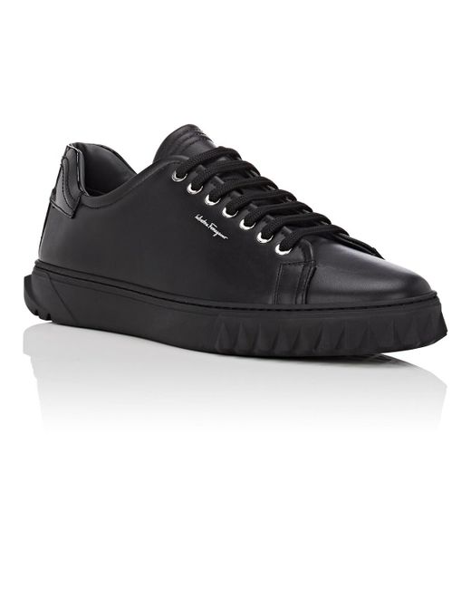 Ferragamo Cube Leather Sneakers in Nero/Black (Black) for Men - Save 10 ...