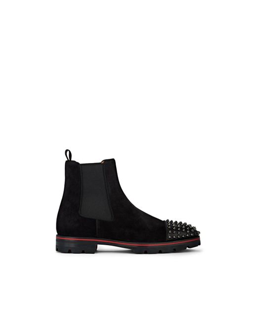 Christian Louboutin Melon Suede Chelsea Boots in Black for Men - Lyst