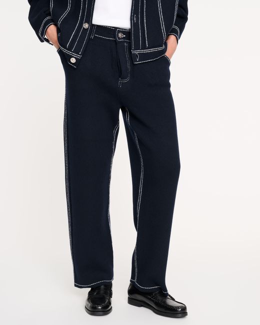 Barrie Blue Denim Trousers In Cashmere And Cotton for men