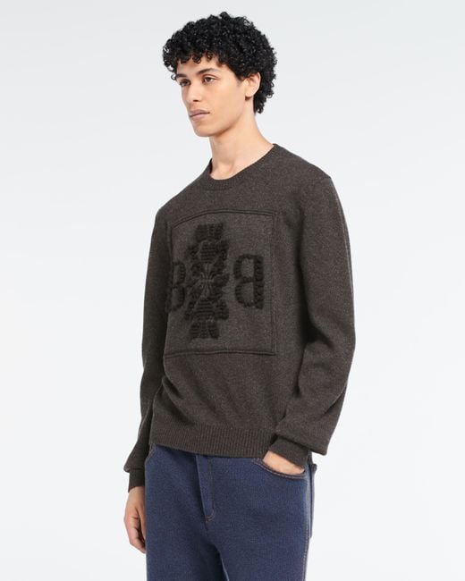 Barrie Gray 3d Cashmere Logo Round-neck Jumper for men