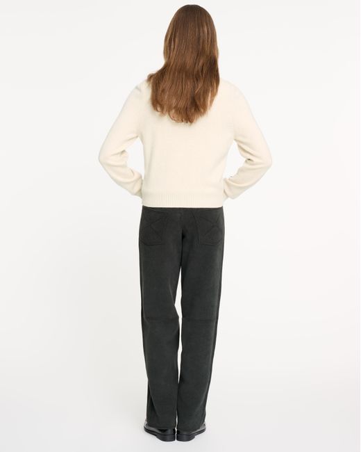 Barrie White Thistle Motif Cashmere Cardigan