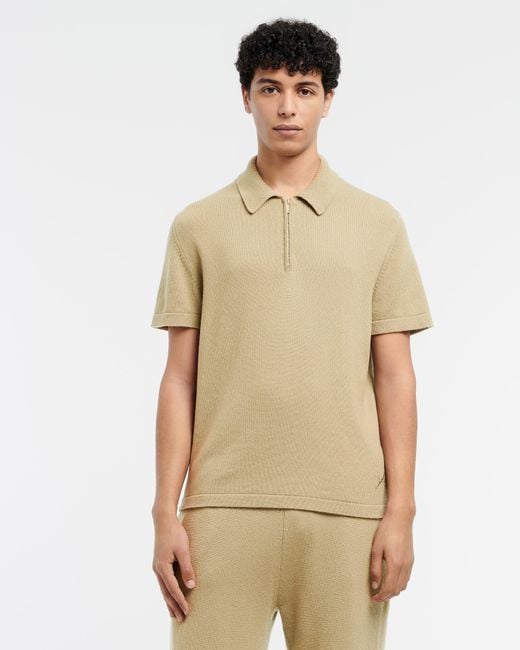 Barrie Natural B Label Cashmere Zip-neck Top for men