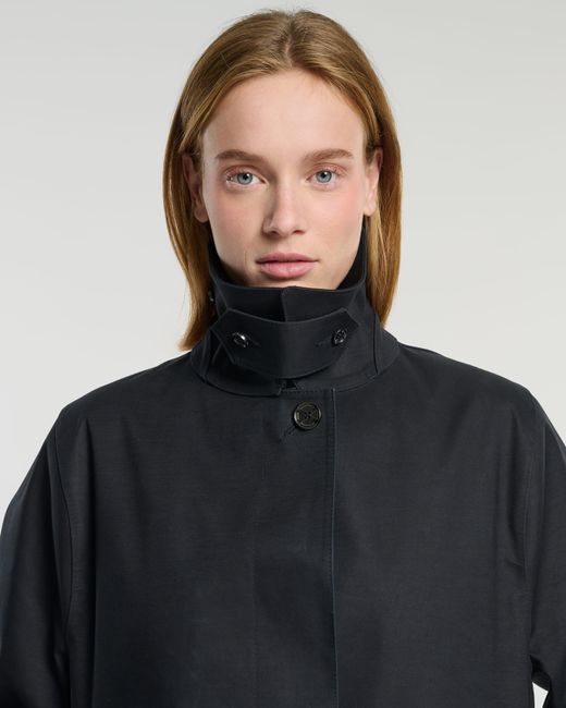 Barrie Black Long Raincoat - Shorter Length for men