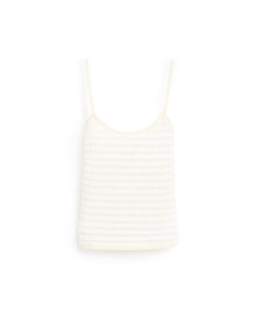 Barrie White Top In Embossed Knit