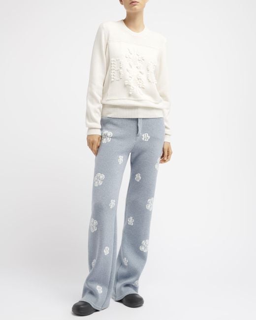 Barrie White 3d Cashmere Logo Round-neck Jumper