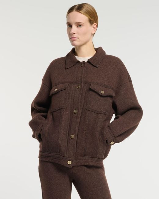 Barrie Brown Denim Oversized Cashmere And Cotton Jacket