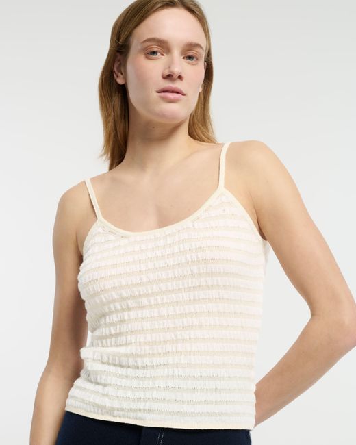 Barrie White Top In Embossed Knit