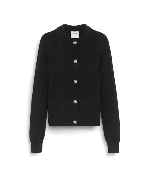 Barrie Blue Cashmere Cardigan With A Tartan Motif