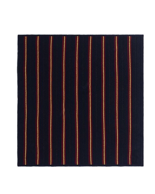 Barrie Blue Striped Cashmere And Cotton Foulard