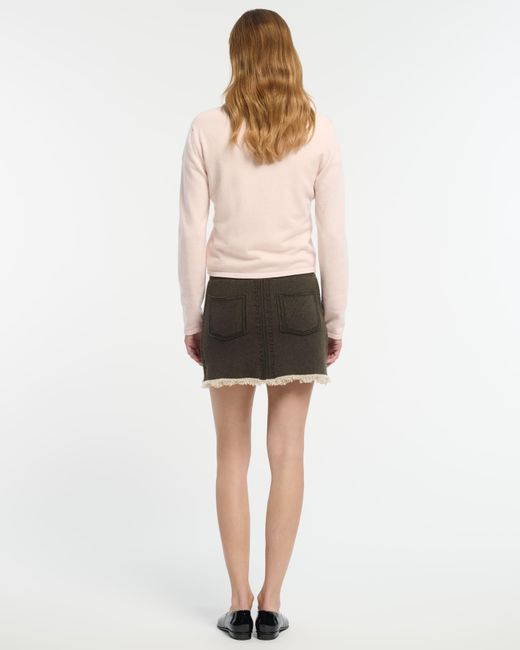 Barrie Pink Cashmere Cardigan With Floral Motif