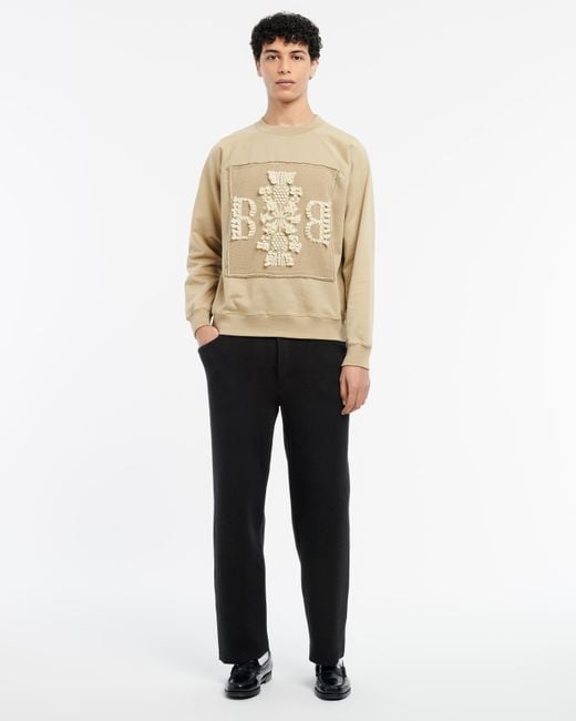 Barrie Natural Sweatshirt With Logo Cashmere Patch