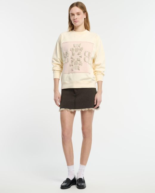 Barrie Natural Sweatshirt With Logo Cashmere Patch