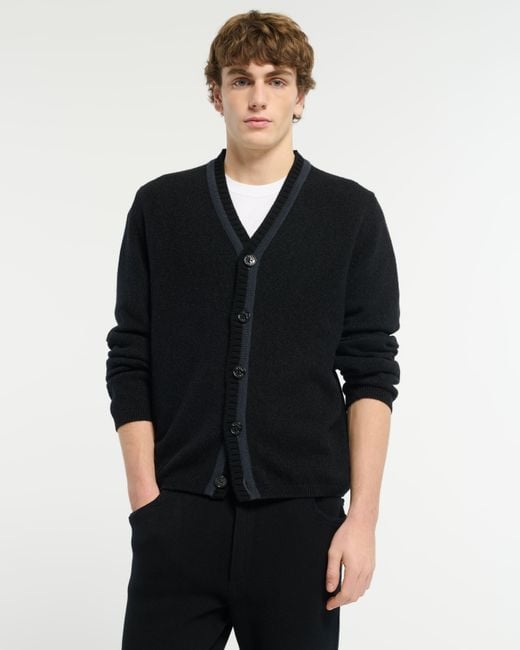 Barrie Black Cashmere Cardigan for men