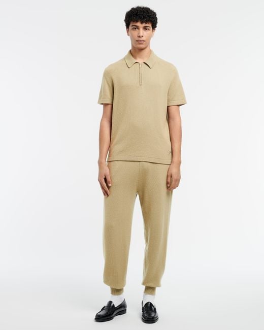 Barrie Natural B Label Cashmere Zip-neck Top for men