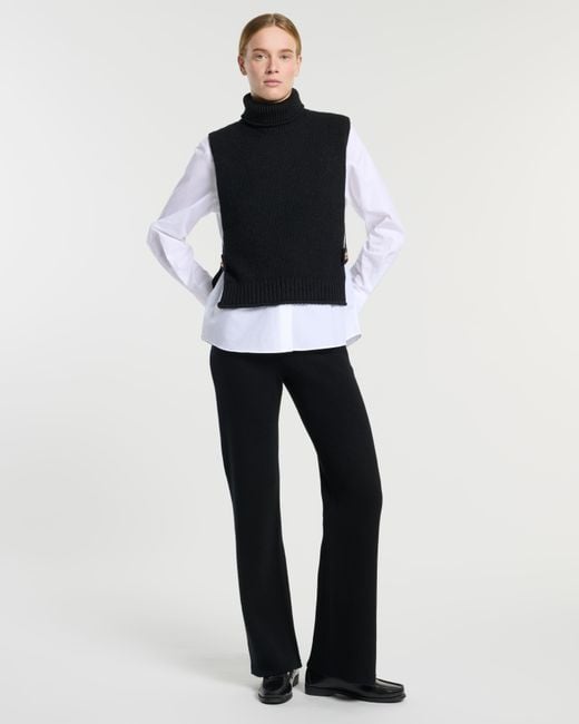 Barrie Black Cashmere Plastron With Gold Buttons