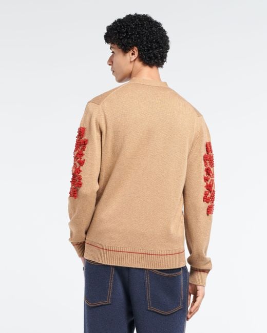 Barrie Pink 3d Logo V-neck Cashmere Cardigan for men