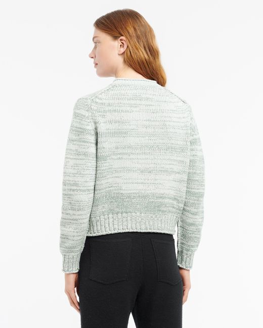 Barrie Gray Chunky Cashmere Cardigan With Gold Buttons