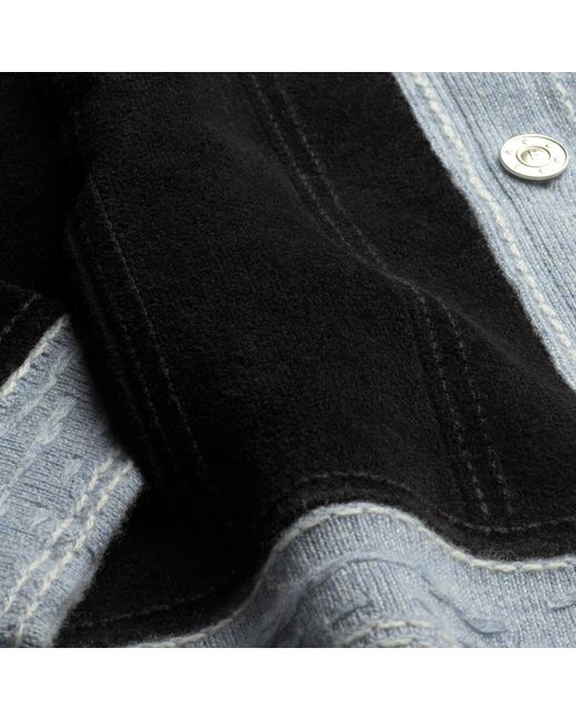 Barrie Black Suede-effect Denim Jacket In Cashmere And Cotton