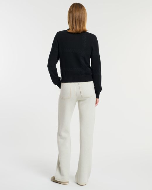 Barrie Blue Cashmere Cardigan With A Tartan Motif