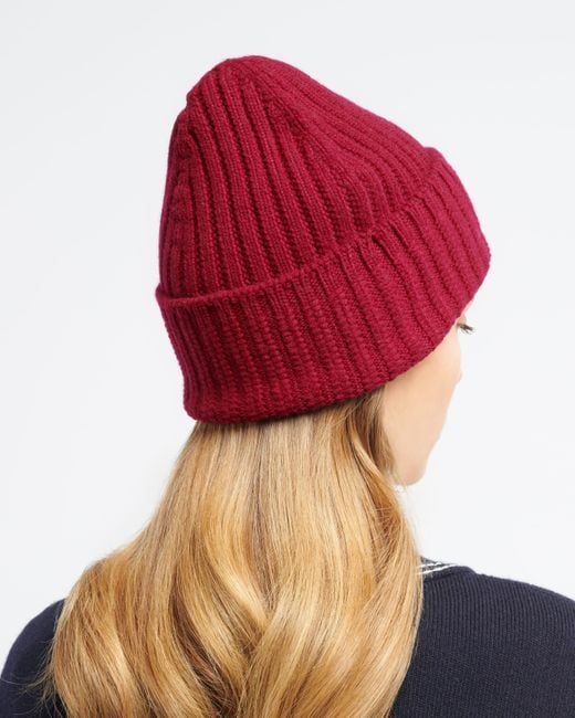 Barrie Red Cashmere Beanie