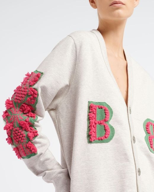 Barrie Gray Cardigan In Cotton With A Cashmere B Logo