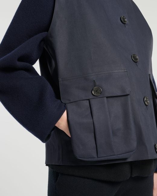 Barrie Blue Sleeveless Rain Jacket