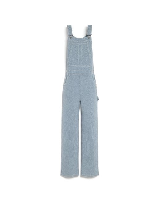 Barrie Blue Denim Overalls In Cashmere And Cotton