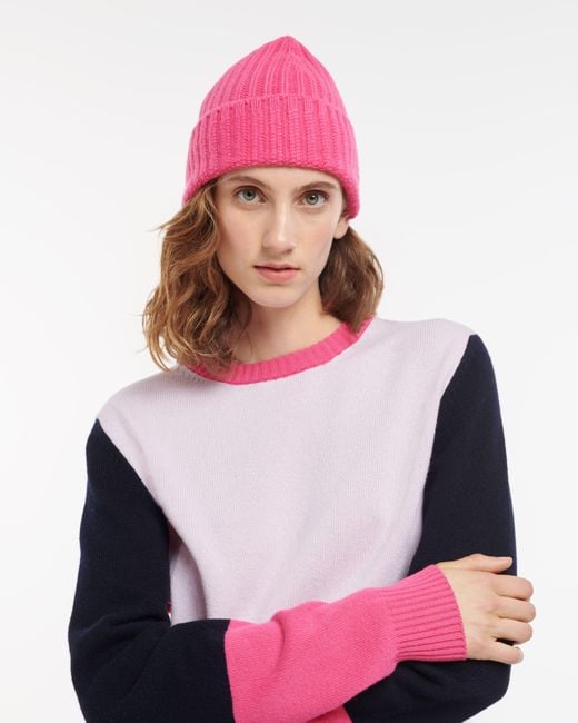 Barrie Pink Cashmere Beanie