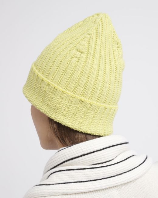 Barrie Yellow Cashmere Beanie