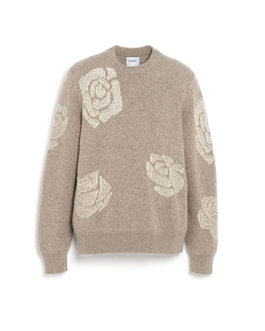 Barrie Gray Round-neck Cashmere Jumper With Roses Motif for men