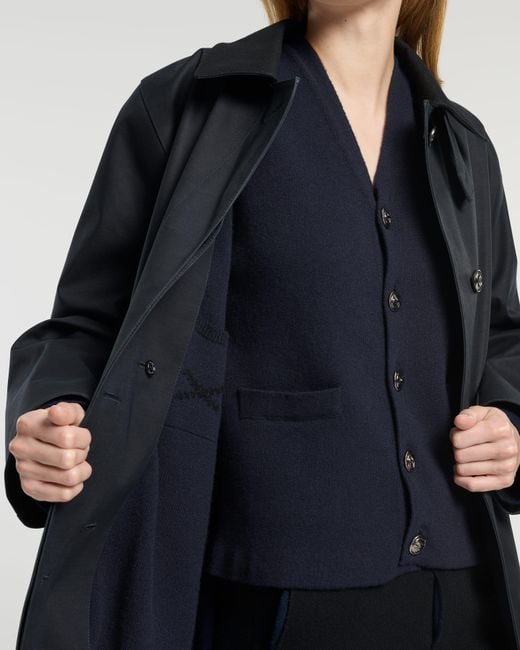 Barrie Black Long Raincoat - Shorter Length for men