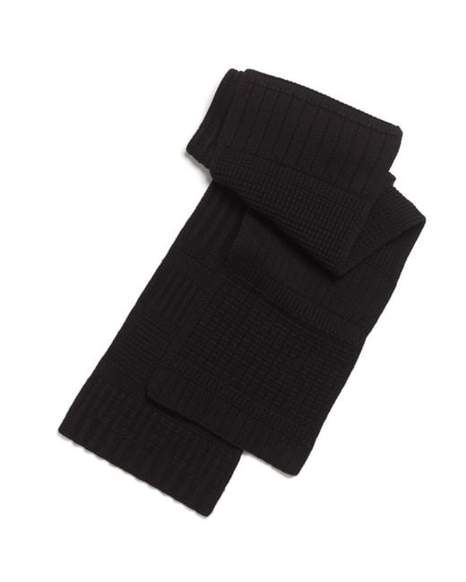 Barrie Black Textured Cashmere Scarf