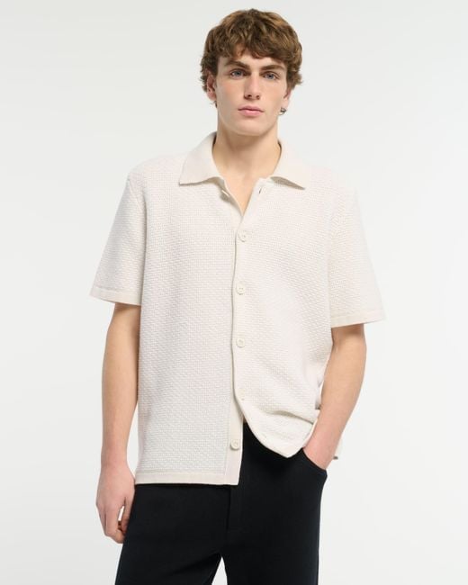 Barrie White Lightweight Cashmere And Wool Polo Shirt for men