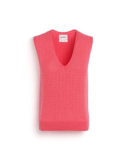 Barrie Pink Cashmere Lace Top